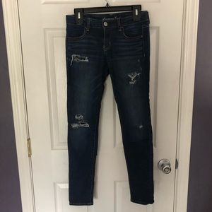 American eagle ripped jeggings size 4